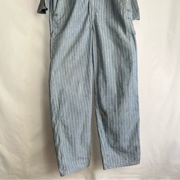 HOST PICK 1960 Railroad Stripe Denim coveralls mechanic workwear jumpsuit 42L - Picture 3 of 16